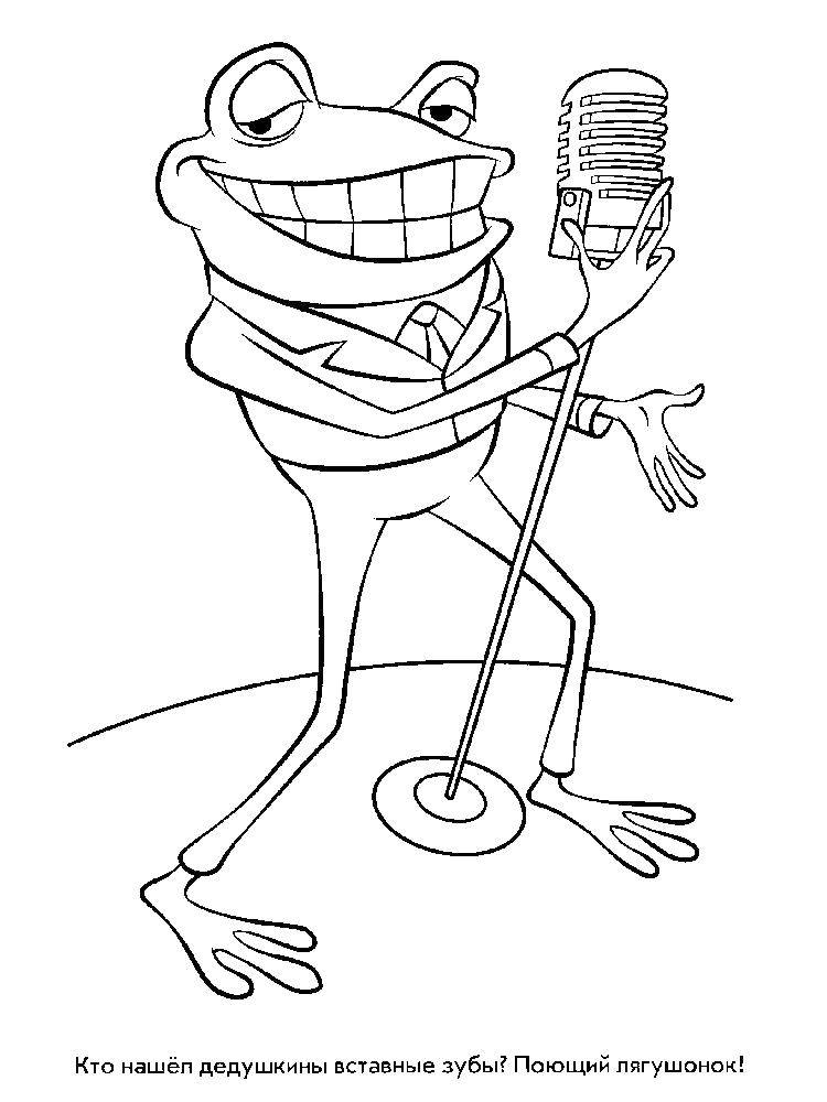 Coloring The singing frog. Category the frog. Tags:  the frog.