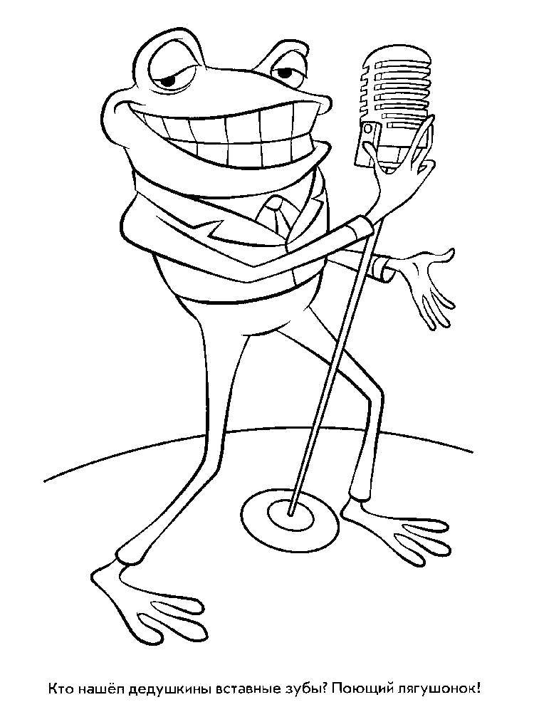 Coloring The singing frog. Category the frog. Tags:  Reptile, frog.