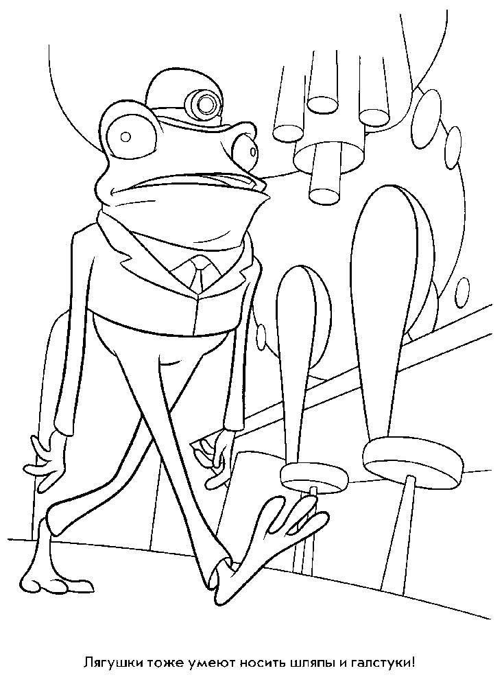 Coloring Working frog. Category the frog. Tags:  Reptile, frog.