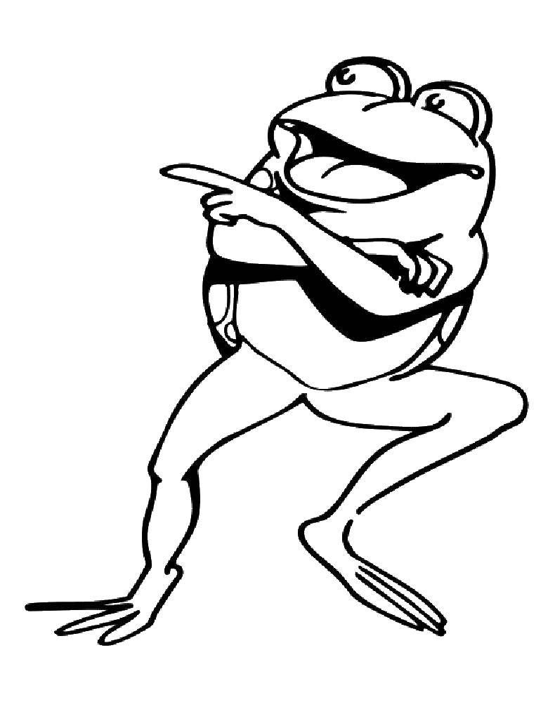 Розмальовки  Жаба сміється. Завантажити розмальовку жаба.  Роздрукувати ,жаба,