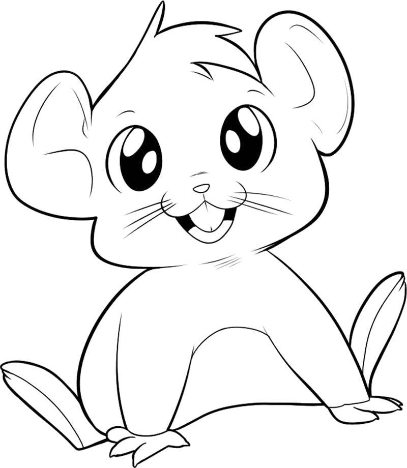 Название: Раскраска Милый мышонок. Категория: мышка. Теги: Мышка, животные.