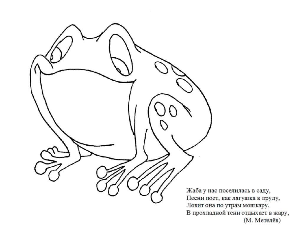 Coloring The poem. Category the frog. Tags:  Reptile, frog.