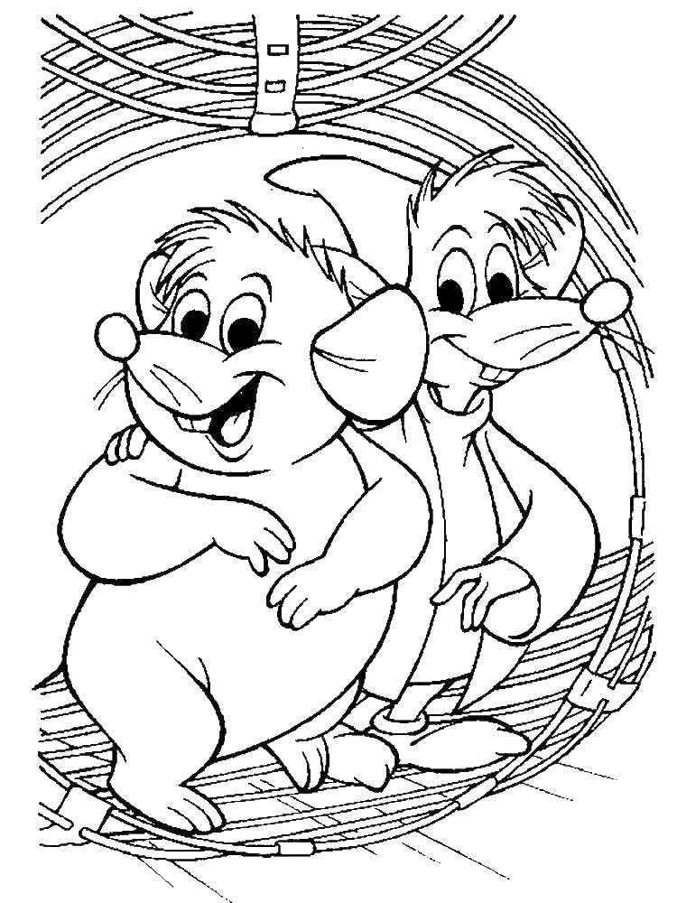 Coloring Mice cartoon. Category mouse. Tags:  Mouse, animals.