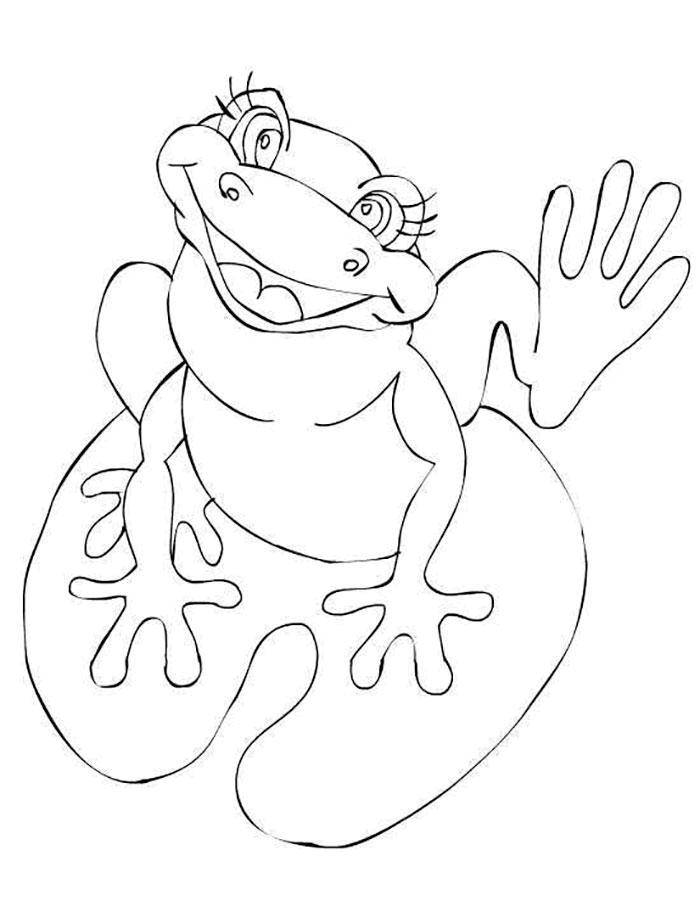 Название: Раскраска Смешная лягушка. Категория: лягушка. Теги: Рептилия, лягушка.