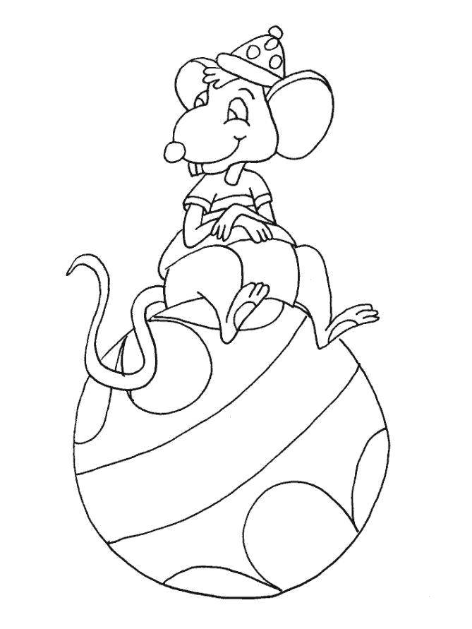 Название: Раскраска Цирковой мышонок. Категория: мышка. Теги: Мышка, животные.