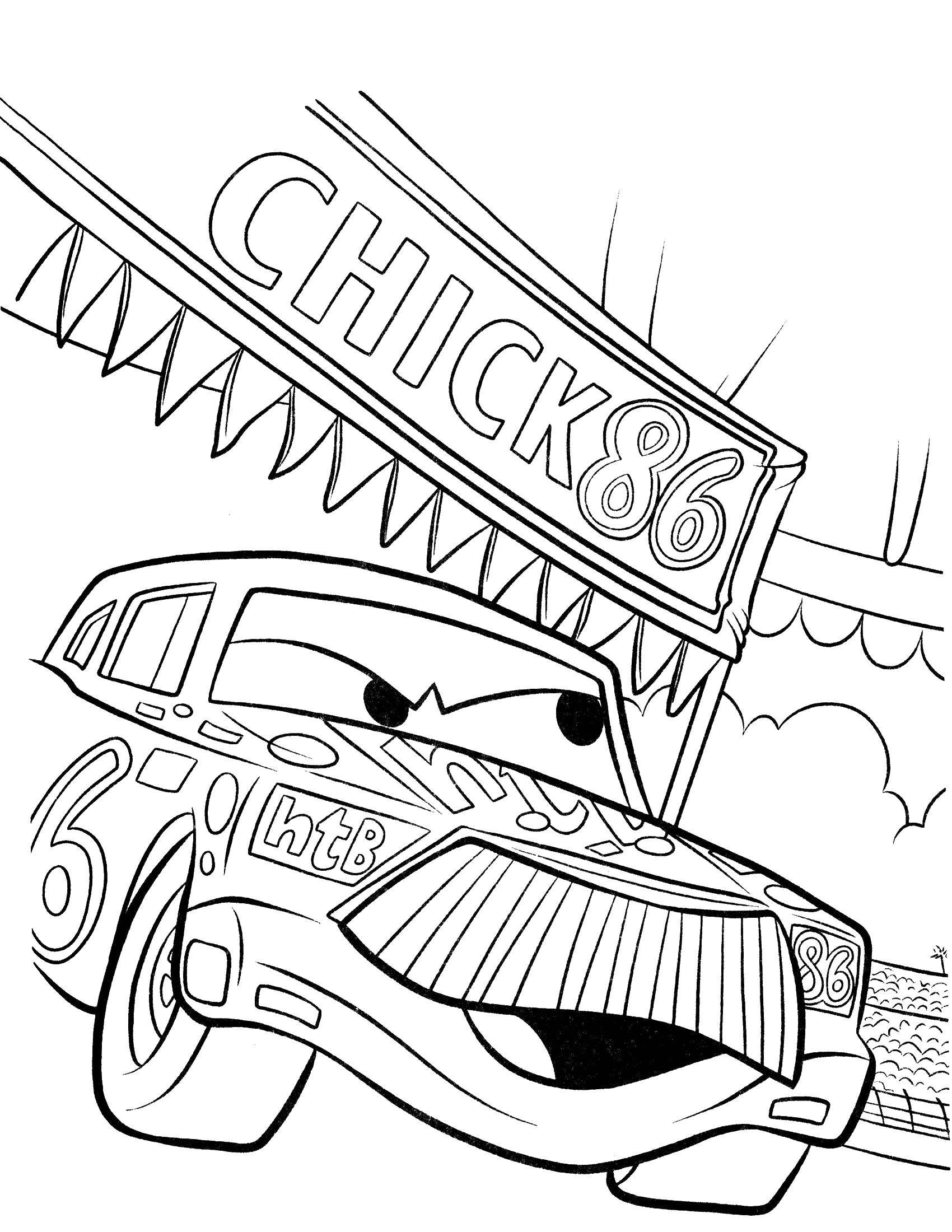 Coloring The car from the cartoon cars . Category cartoons. Tags:  Cartoon character.
