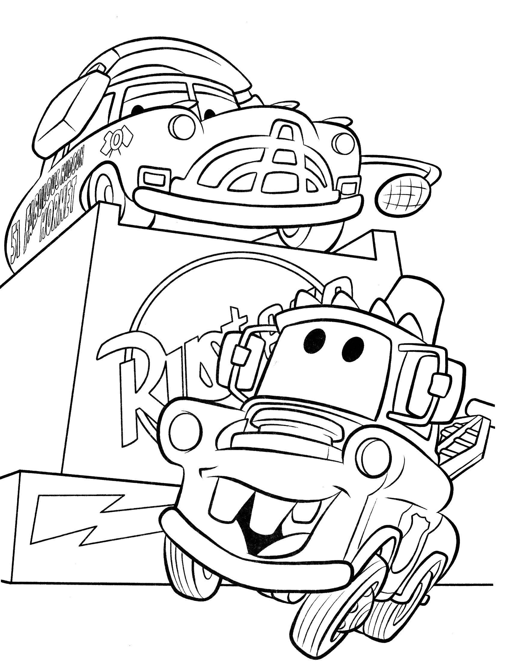 Coloring Cars cartoon cars . Category Cartoon character. Tags:  Cartoon character.