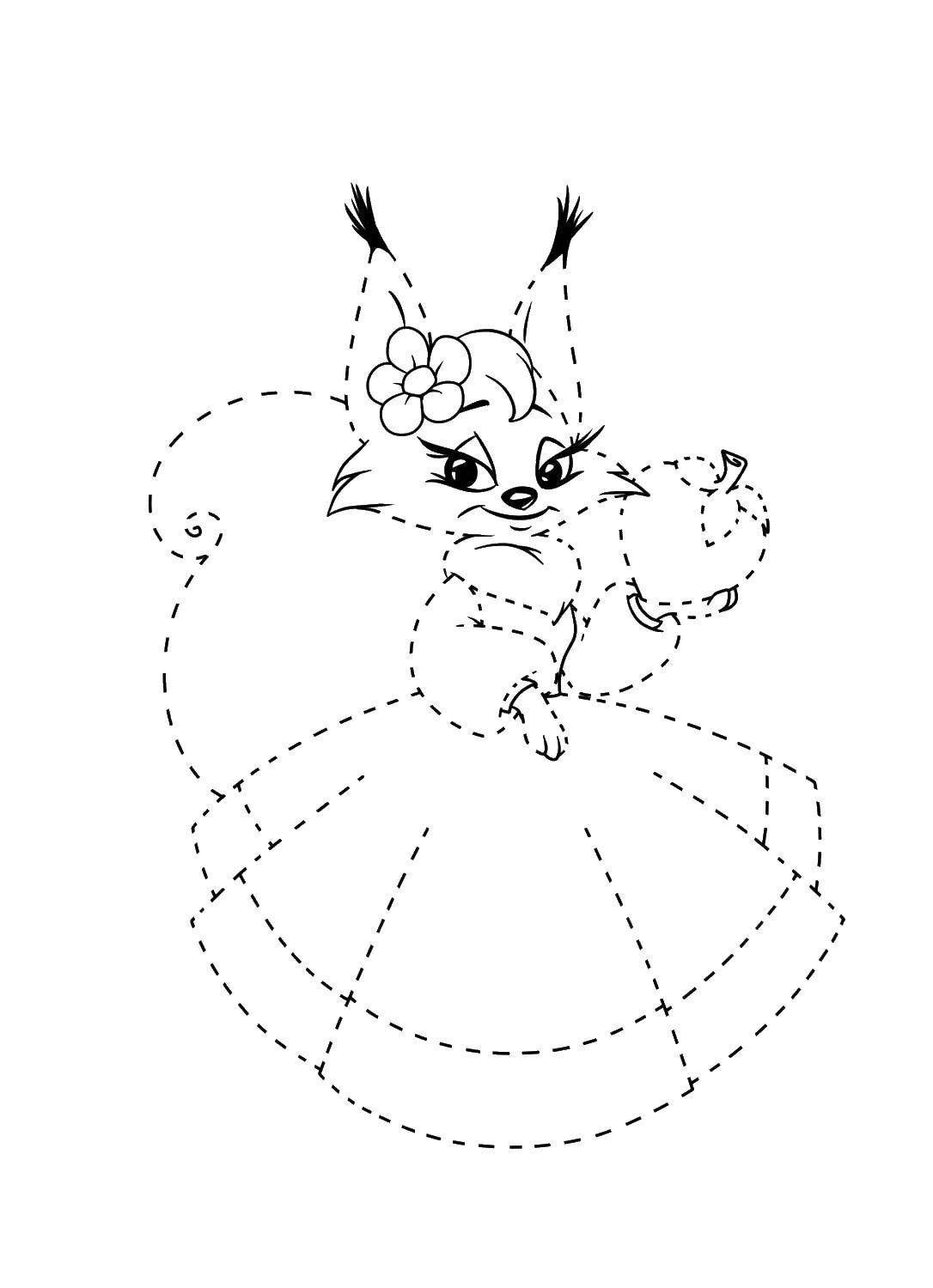Coloring Protein in a dress. Category squirrel. Tags:  squirrel dress.
