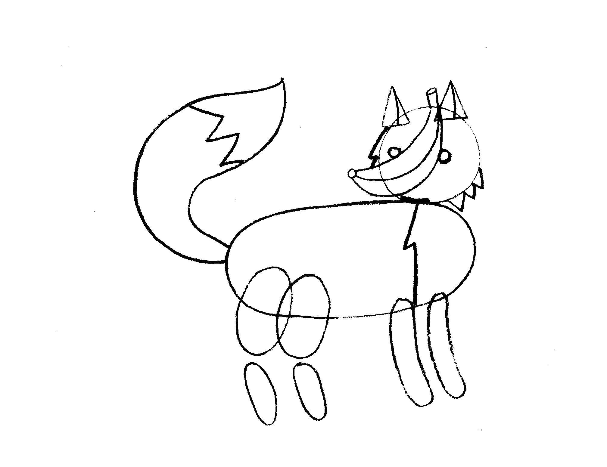Coloring Draw a Fox. Category the Fox. Tags:  drawings, Fox.