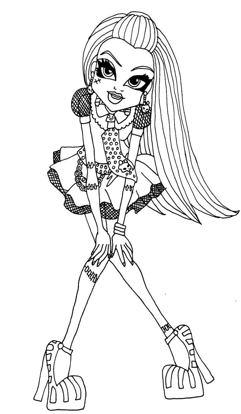 Coloring Monster high Frankie Stein. Category cartoons. Tags:  Frankie , cartoon.