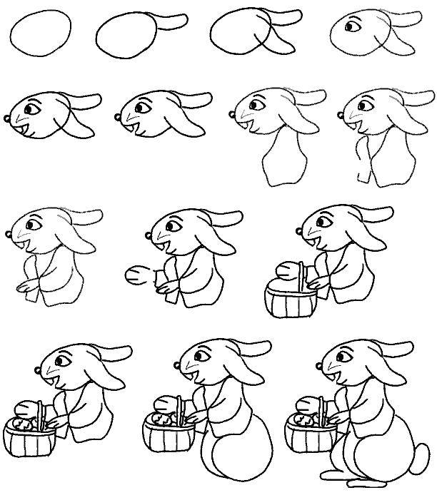 Опис: розмальовки  Малюнок зайчика. Категорія: Тварини. Теги:  малюємо, зайчик.