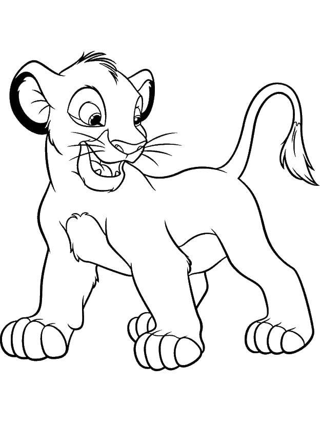 Coloring Lion cub Simba. Category The lion king. Tags:  lion king cartoon.