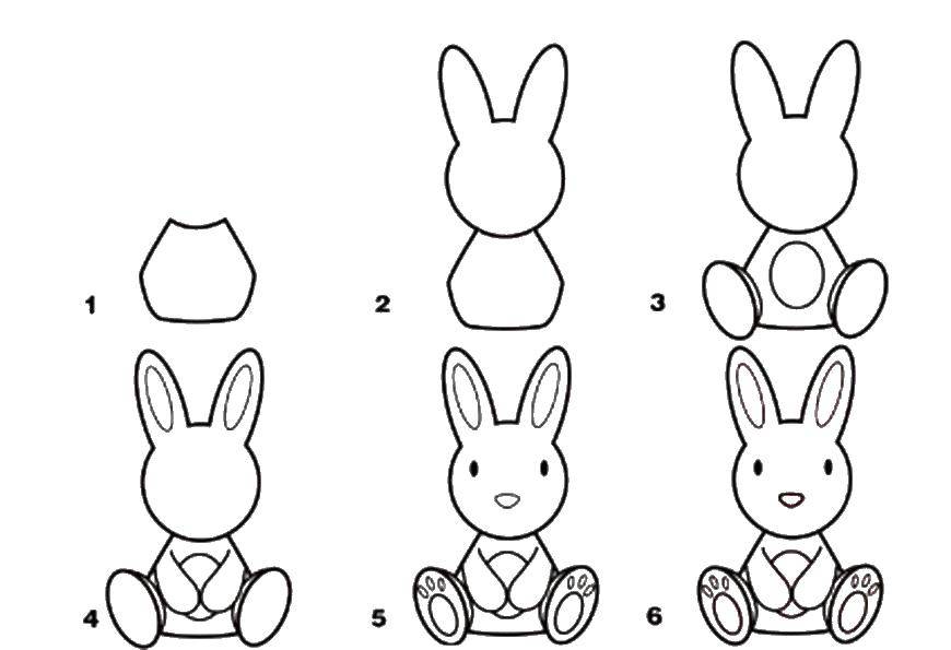 Coloring Draw a Bunny. Category Animals. Tags:  draw, Bunny.