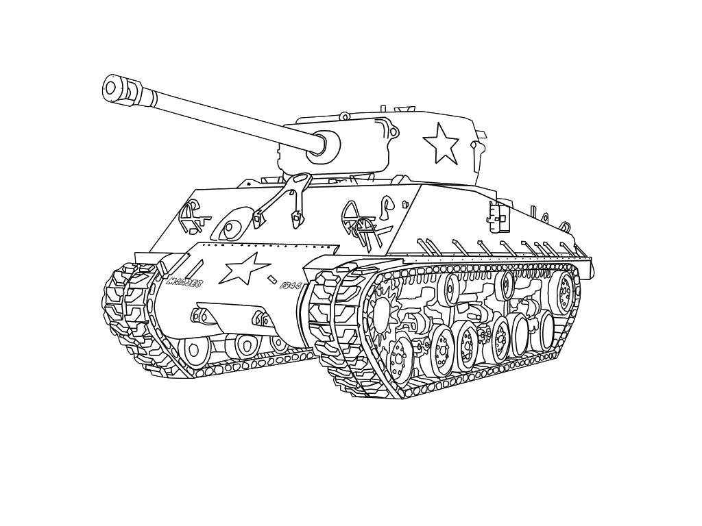 Название: Раскраска Танк. Категория: военные раскраски. Теги: танк.