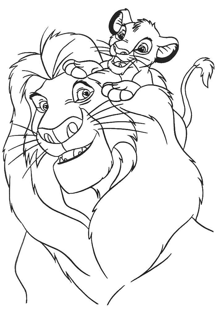 Coloring The lion king Mufasa and Simba. Category The lion king. Tags:  lion king cartoon.