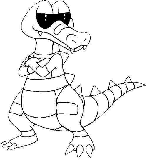 Coloring Crocodile wearing sunglasses. Category Animals. Tags:  animals, crocodile, glasses.