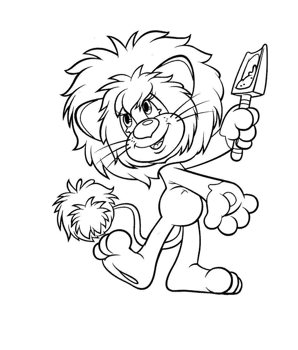 Coloring Lion. Category cartoons. Tags:  cartoons, turtle, lion.