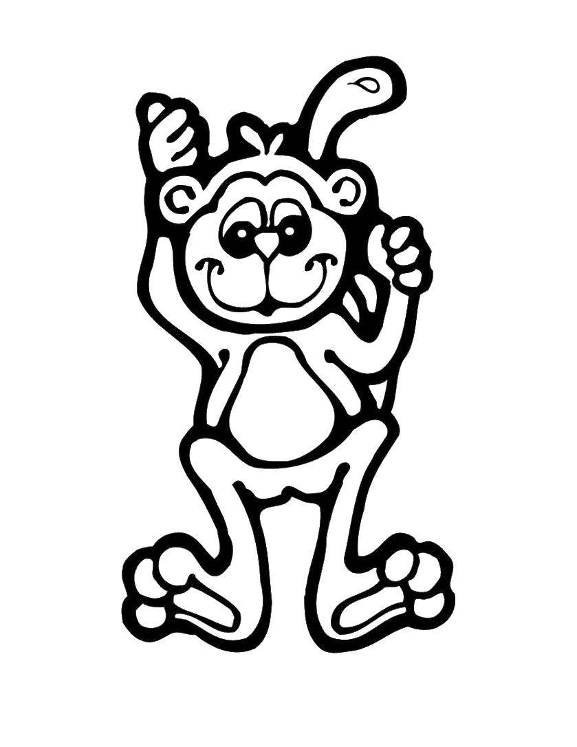 Название: Раскраска Озорной малыш. Категория: обезьяна. Теги: Животные, обезьянка.