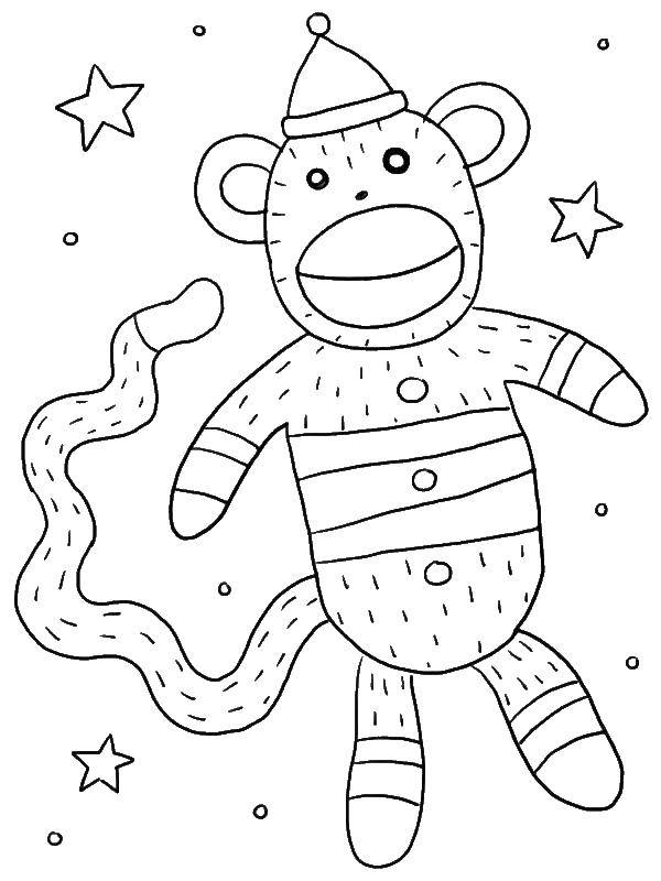 Coloring Monkey toy. Category toy. Tags:  monkey, toy.