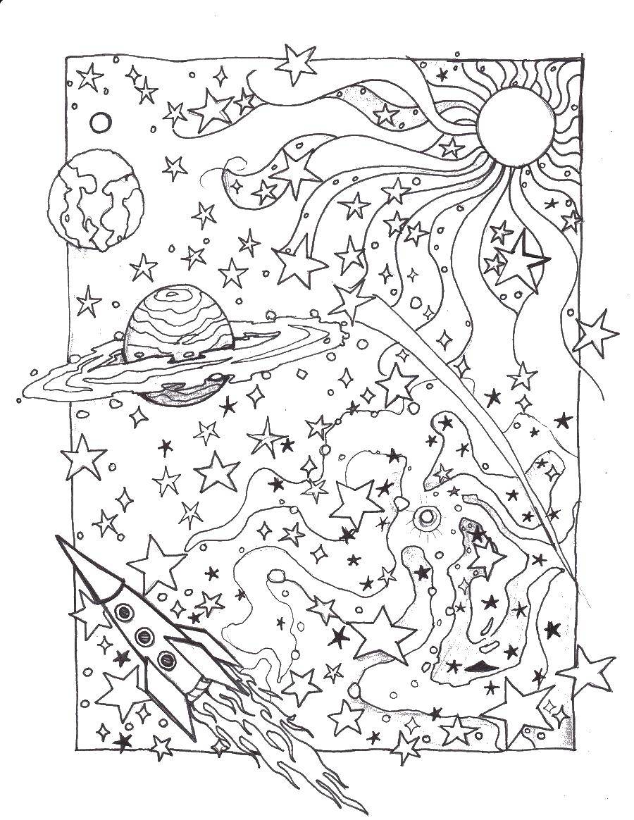 Coloring Space. Category space. Tags:  space, rocket.
