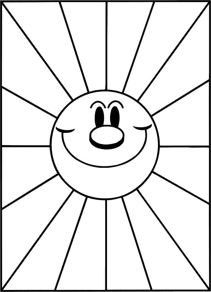 Название: Раскраска Солнце. Категория: простые раскраски. Теги: солнце.