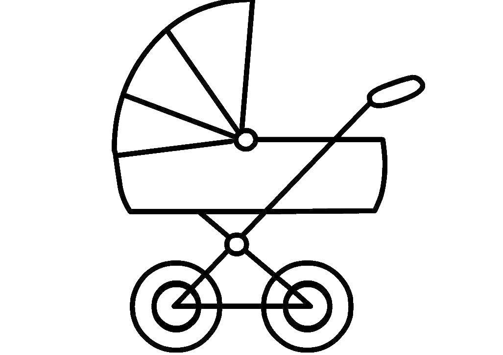 Coloring Stroller. Category simple coloring. Tags:  the stroller.