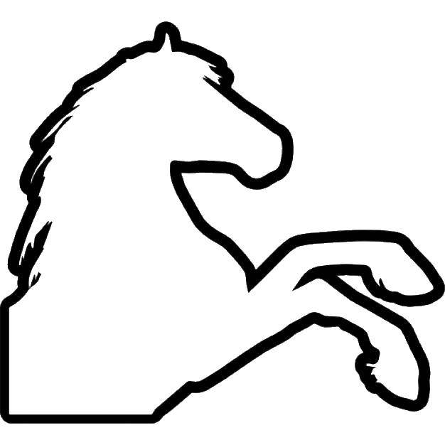 Название: Раскраска Контур лошади. Категория: Следы животных. Теги: Контур, лошадь.
