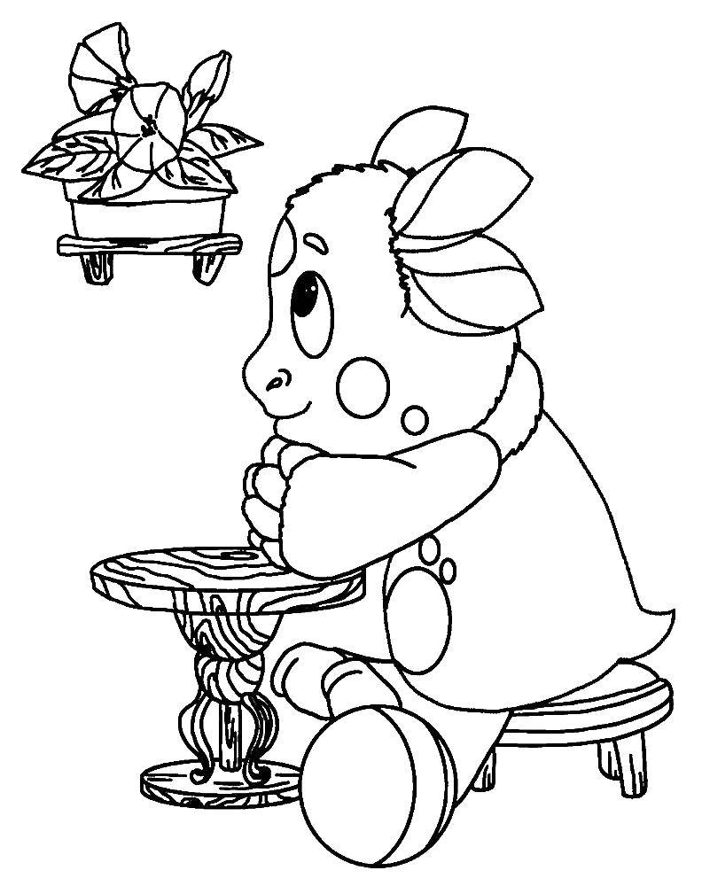 Coloring The lunatic sits on the chair. Category cartoons. Tags:  the game and have fun.