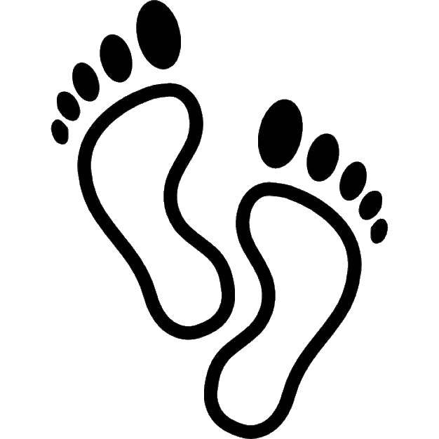 Coloring The footprints of a person. Category Animal tracks. Tags:  the next person.
