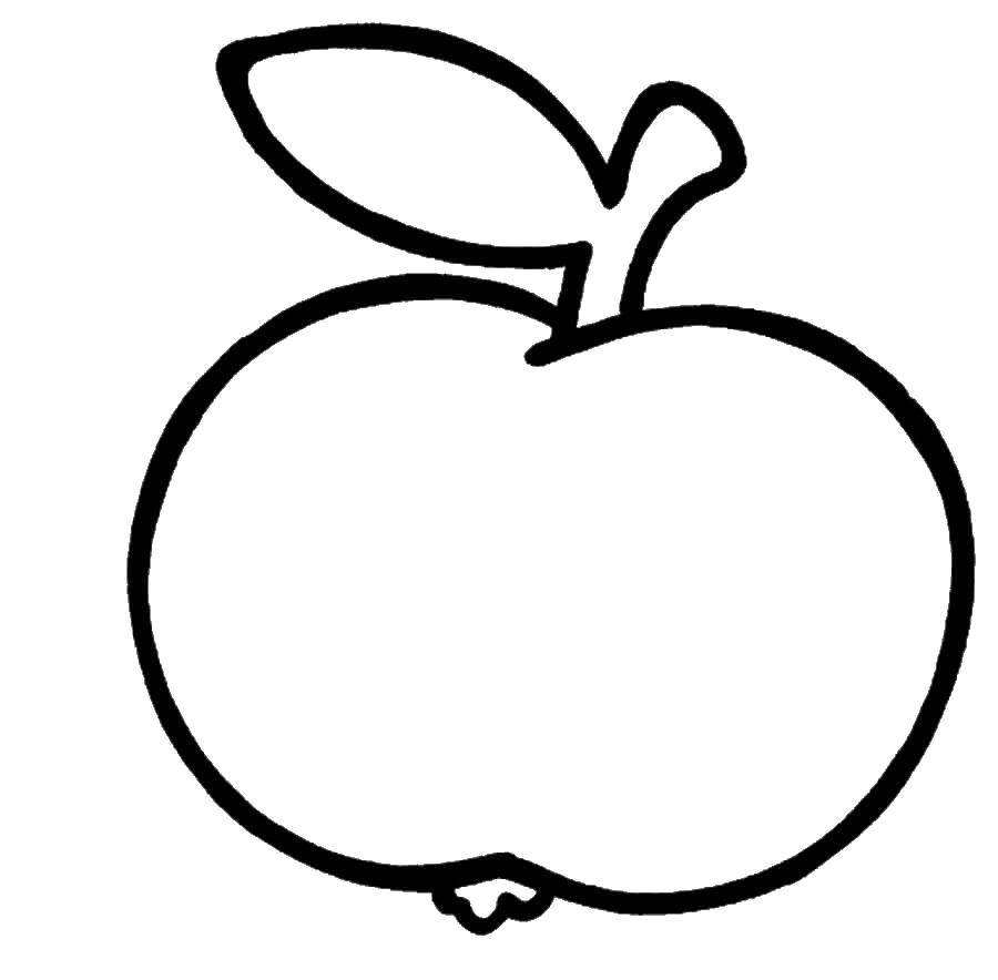 Название: Раскраска Яблоко. Категория: простые раскраски. Теги: яблоко.
