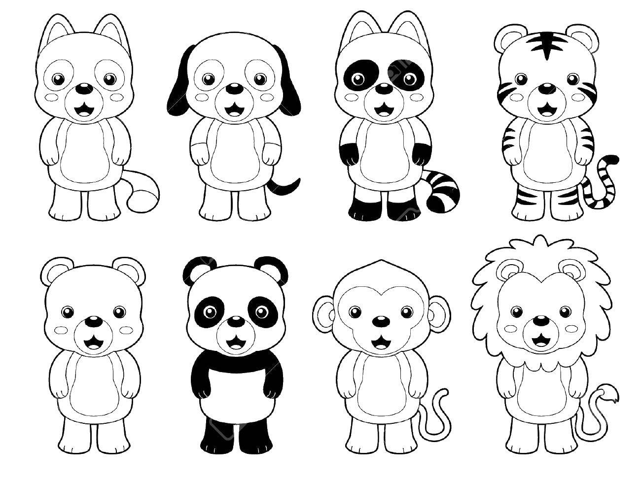 Coloring Cute little animals. Category Animals. Tags:  animals, animals, animals.