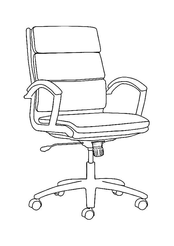 Название: Раскраска Компьютерный стул. Категория: мебель. Теги: Мебель, стол, стул.