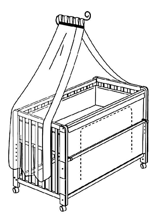 Coloring Cot. Category The bed. Tags:  Crib.
