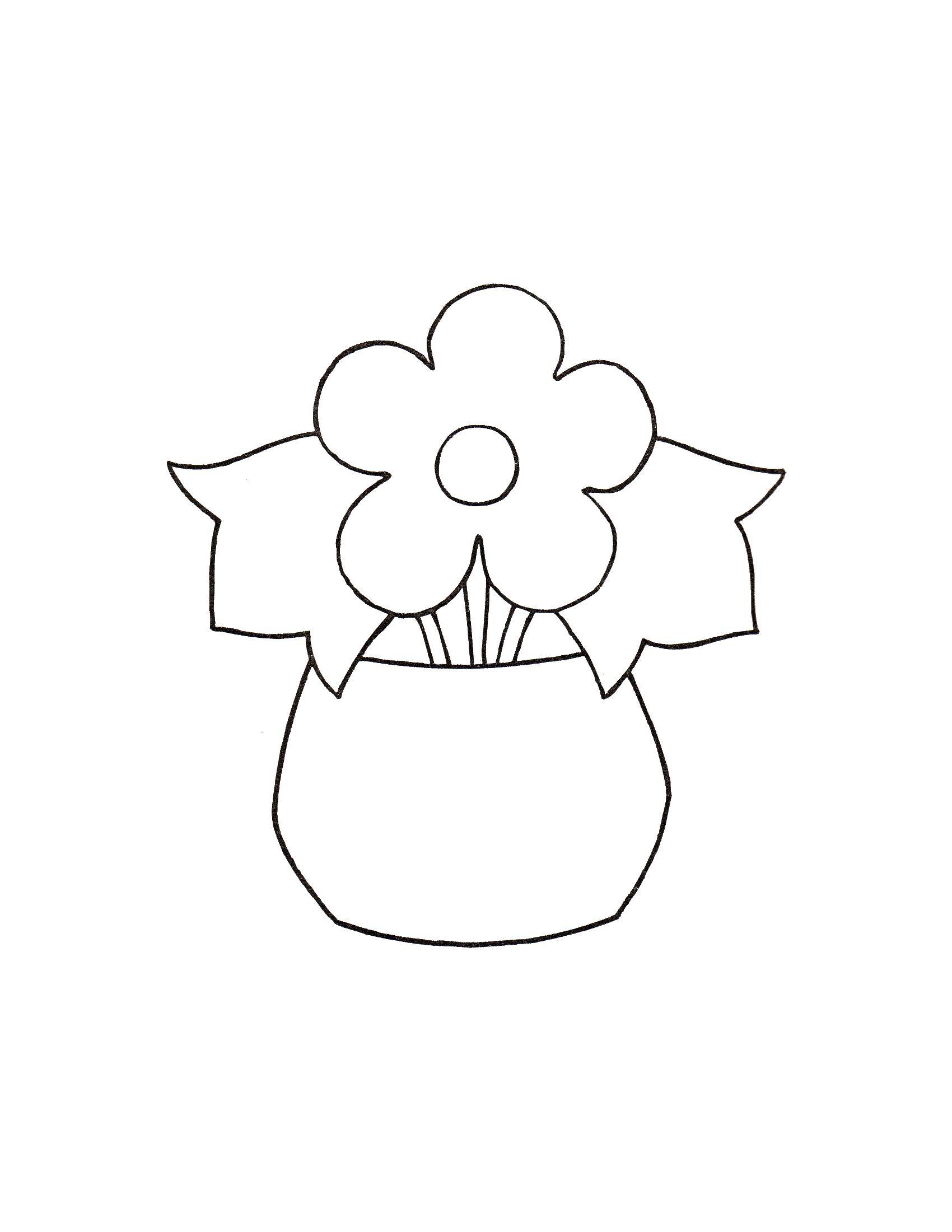 Coloring Flowers in pot. Category flowers. Tags:  flowers.