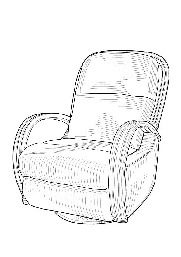 Название: Раскраска Удобное кресло. Категория: мебель. Теги: Мебель.