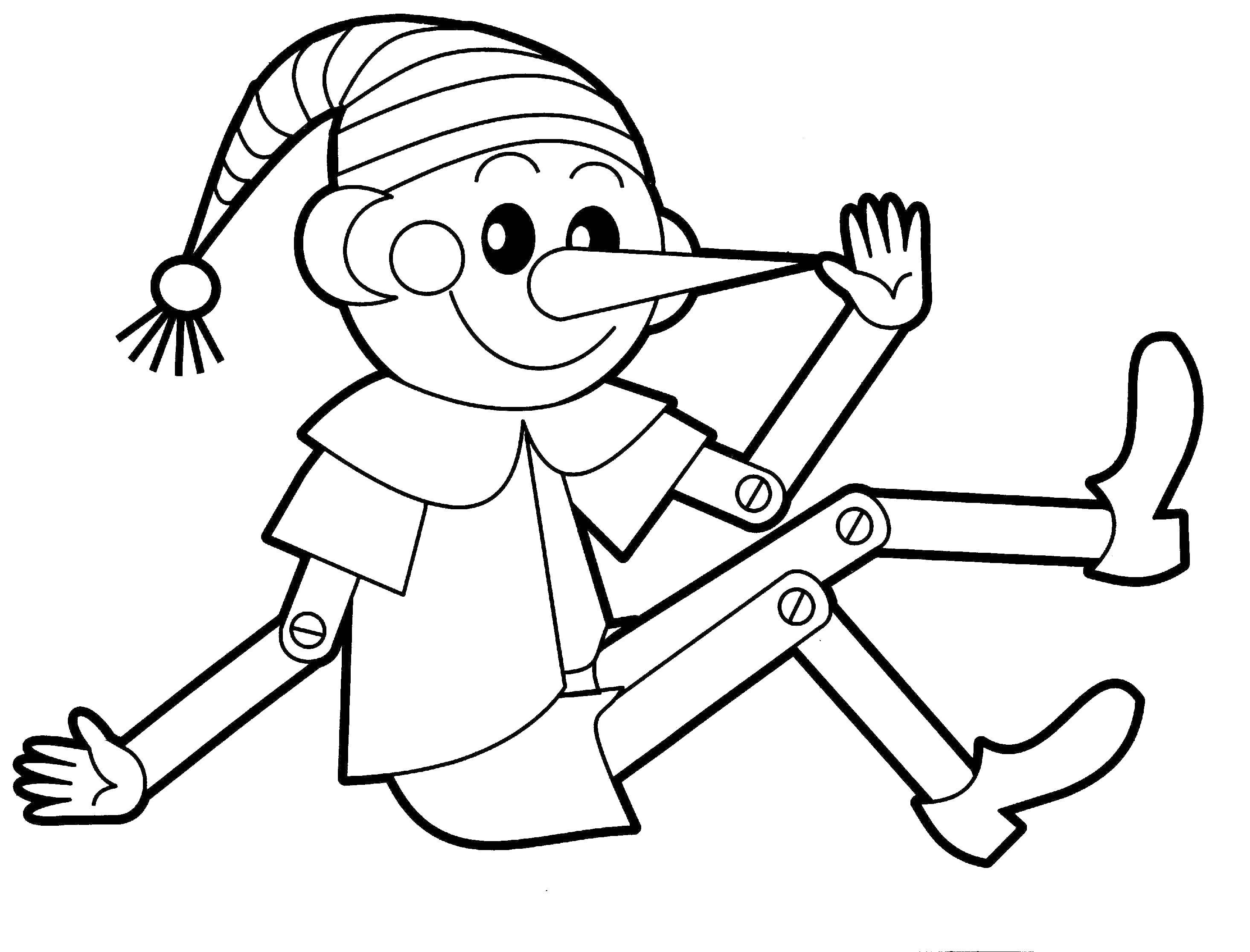 Coloring Pinocchio. Category Golden key. Tags:  Golden key, cartoons, Pinocchio.