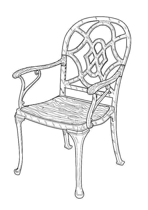 Название: Раскраска Деревянный стул. Категория: мебель. Теги: Мебель.