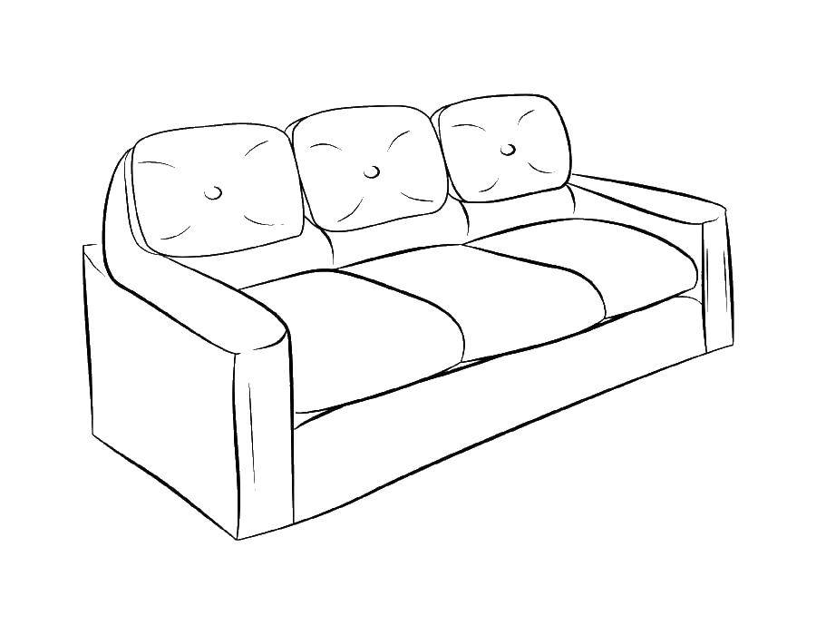 Название: Раскраска Диван. Категория: мебель. Теги: диван.