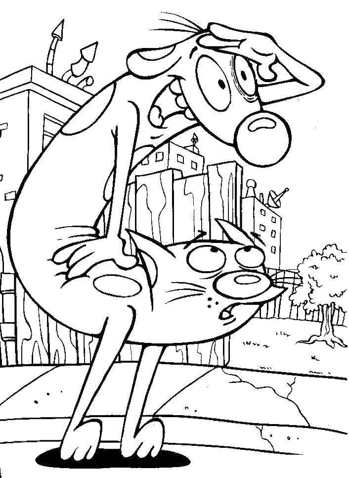 Coloring Kotopes. Category Cartoon character. Tags:  Catdog, multfilm.