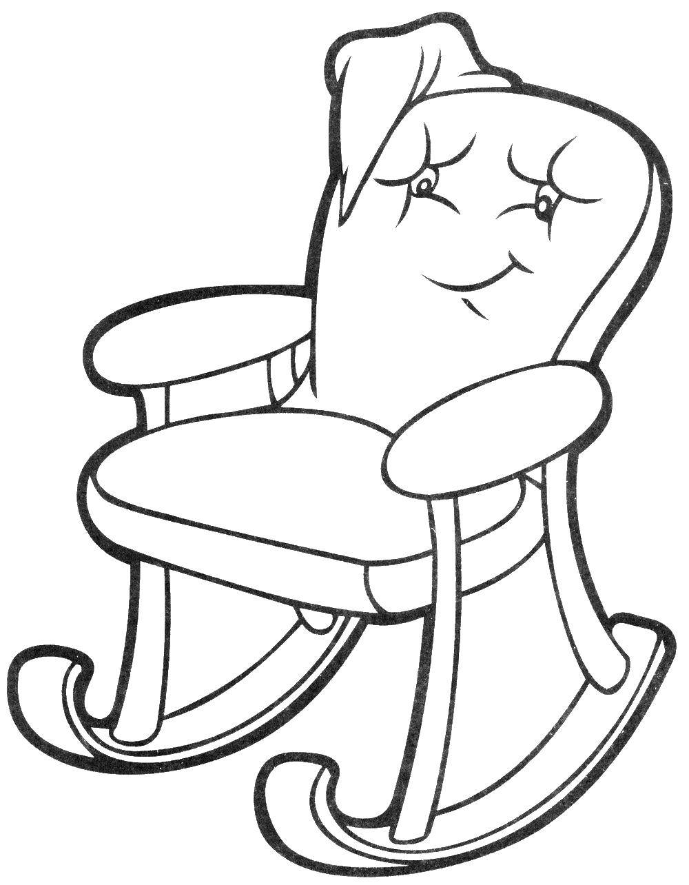 Название: Раскраска Кресло качалка. Категория: мебель. Теги: кресло, качалка, мебель.