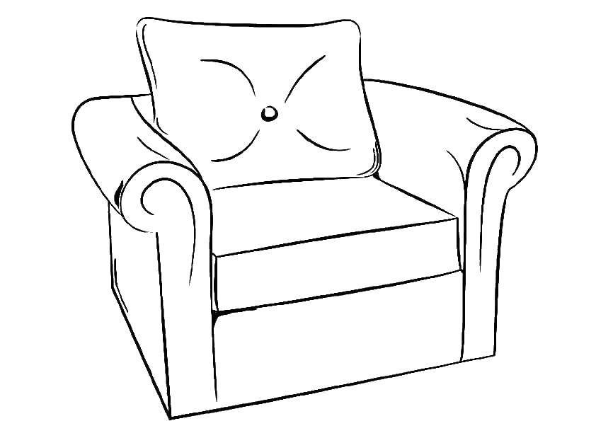 Название: Раскраска Кресло. Категория: мебель. Теги: Мебель.