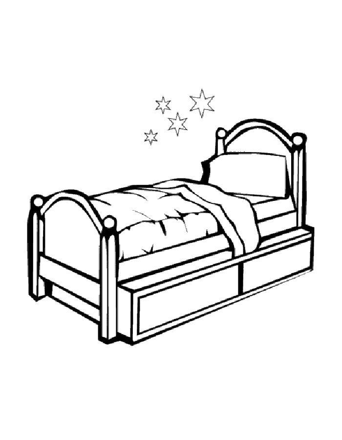Название: Раскраска Кроватка. Категория: Кровать. Теги: Мебель.
