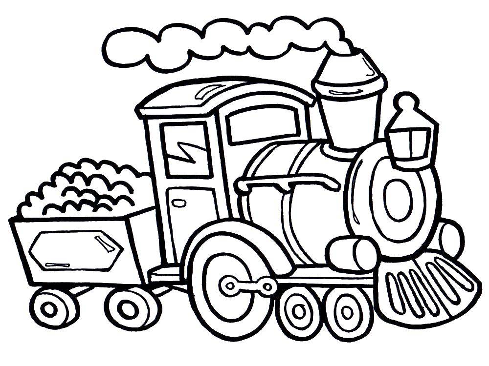 Название: Раскраска Паровоз. Категория: поезд. Теги: паровоз.
