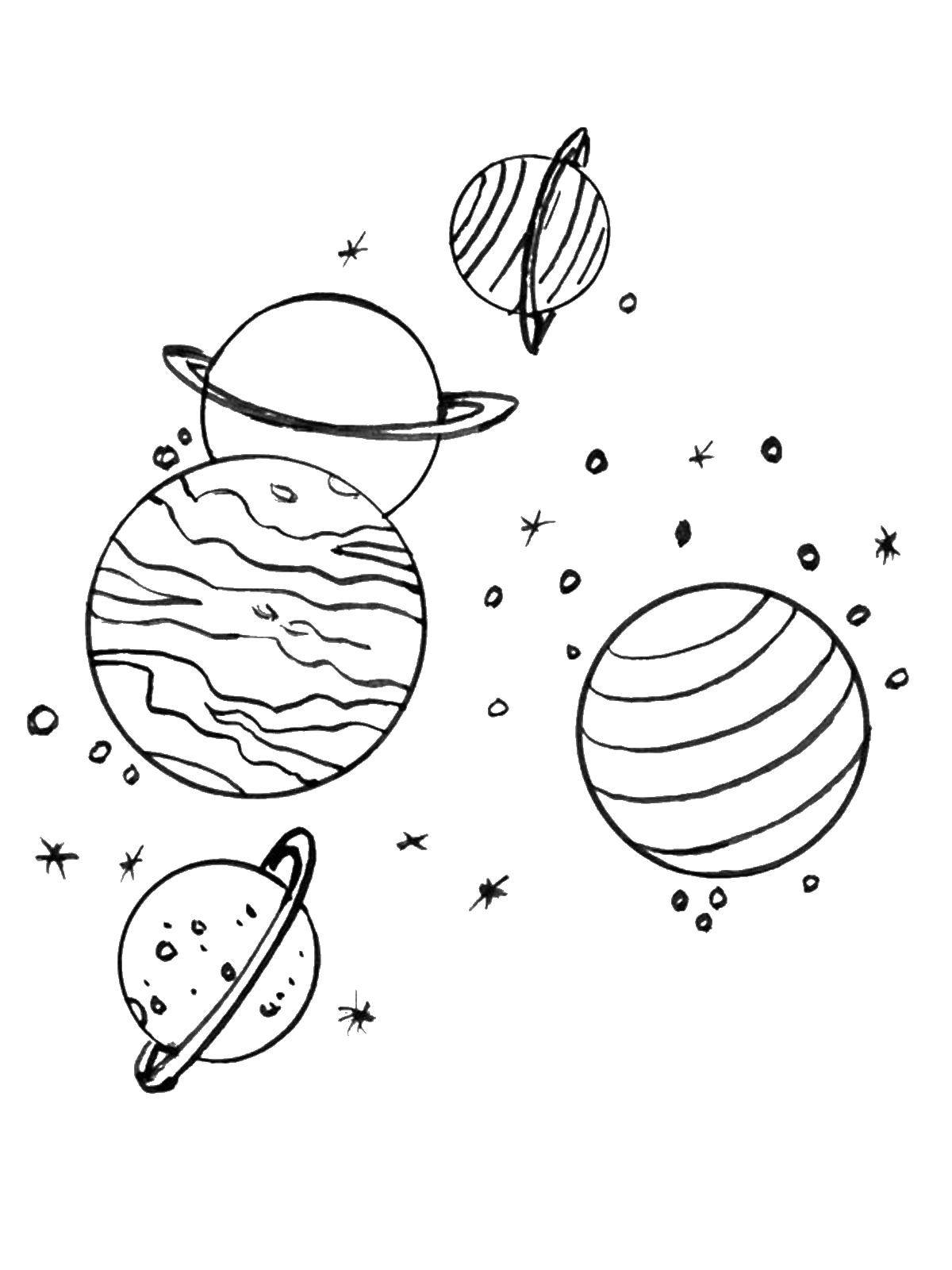 Coloring Planet in space. Category space. Tags:  planet.