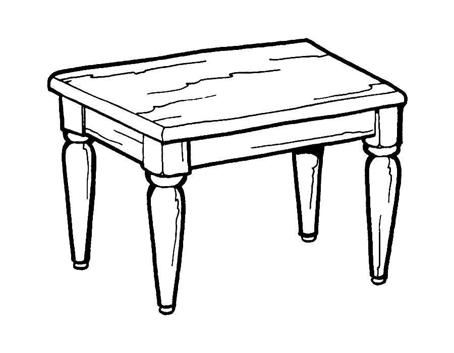Название: Раскраска Столик. Категория: мебель. Теги: Мебель.