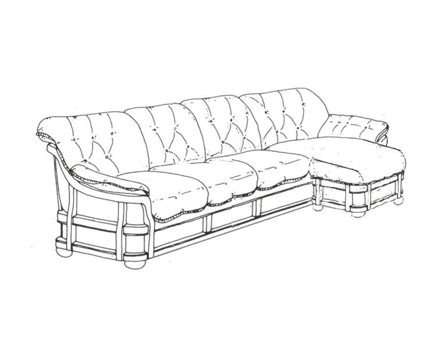 Название: Раскраска Угловой диван. Категория: мебель. Теги: Мебель.