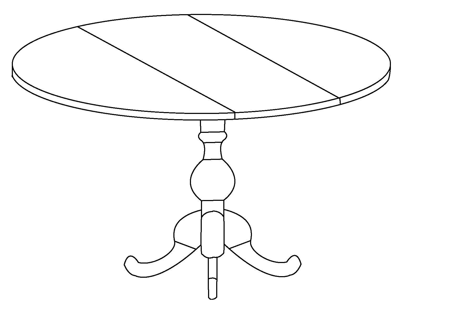 Coloring Round table. Category The table. Tags:  Furniture, table, chair.