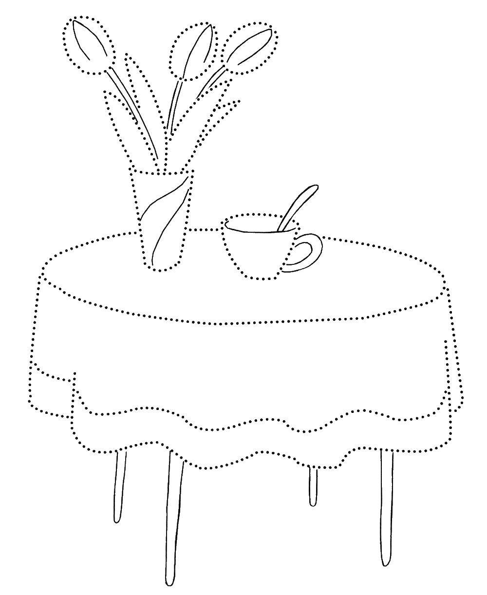 Coloring Kitchen table. Category The table. Tags:  Furniture, table, chair.