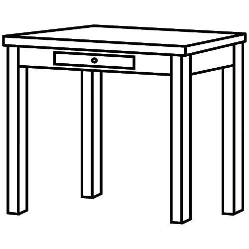 Название: Раскраска Стол с ящичком. Категория: мебель. Теги: мебель, стол.