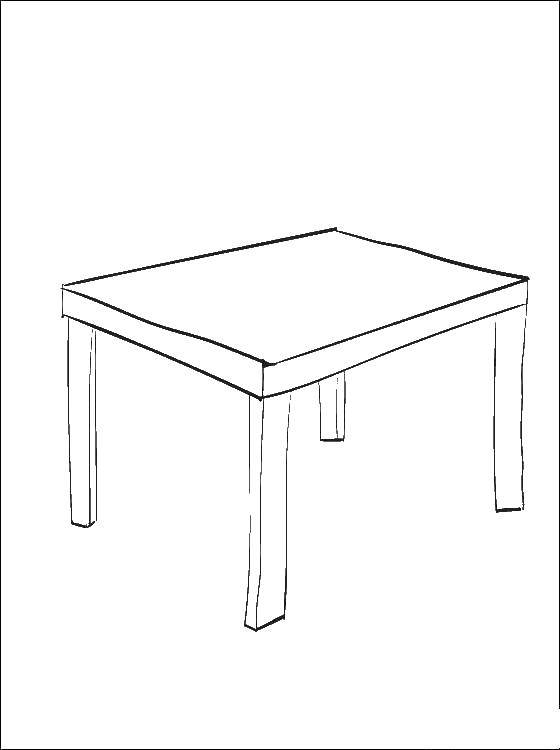 Название: Раскраска Стол. Категория: мебель. Теги: стол, мебель.